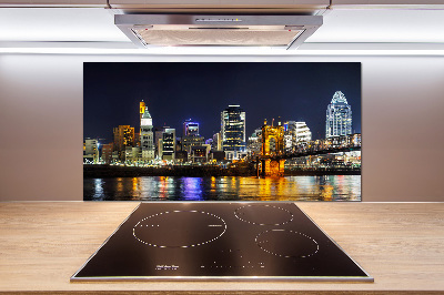 Cooker splashback Ohio river at night