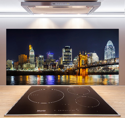 Cooker splashback Ohio river at night