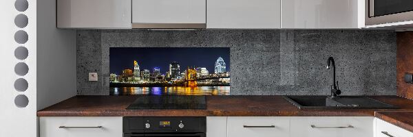 Cooker splashback Ohio river at night