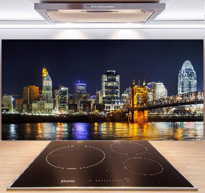 Cooker splashback Ohio river at night