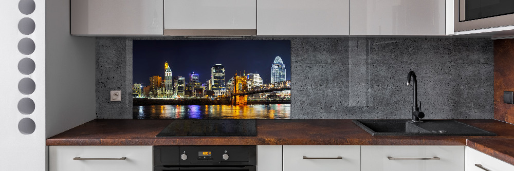 Cooker splashback Ohio river at night