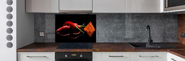 Kitchen splashback Chilli and cayenne