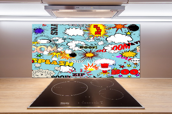 Glass splashback Comic book