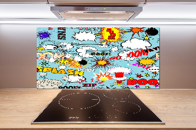 Glass splashback Comic book