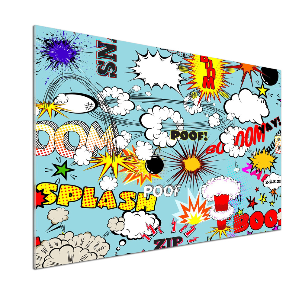 Glass splashback Comic book