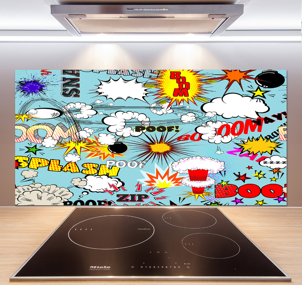 Glass splashback Comic book