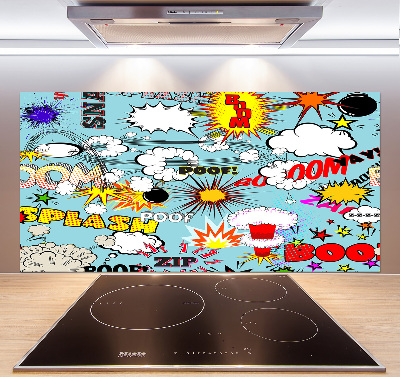 Glass splashback Comic book