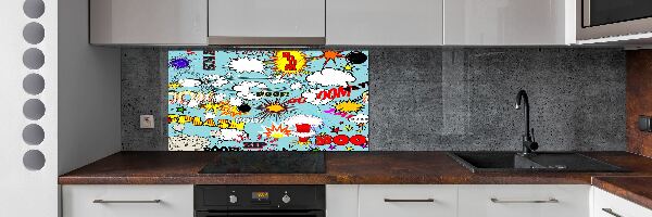 Glass splashback Comic book