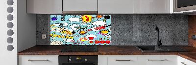 Glass splashback Comic book