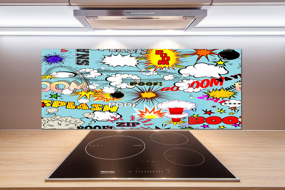 Glass splashback Comic book