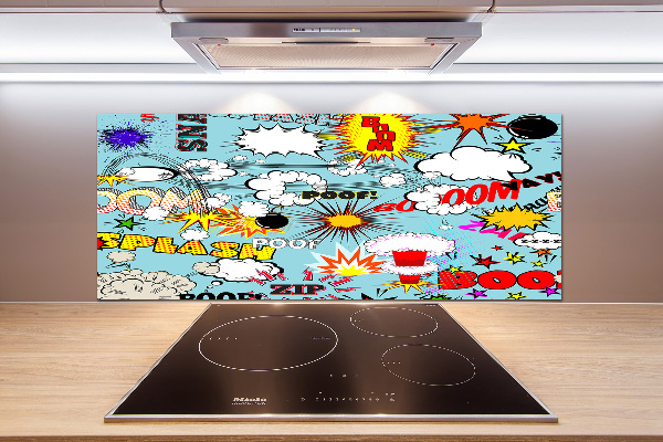 Glass splashback Comic book