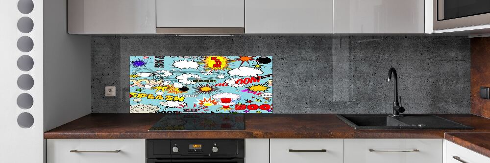 Glass splashback Comic book