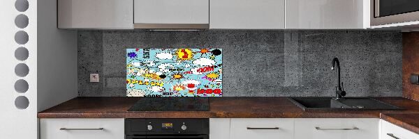 Glass splashback Comic book