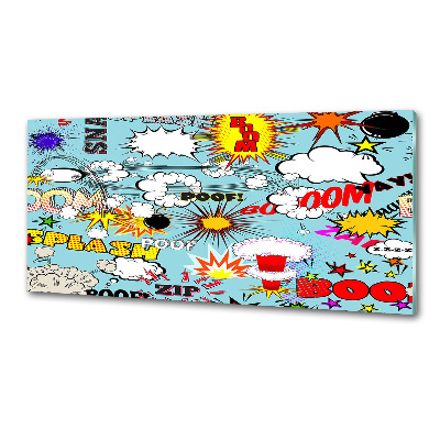 Glass splashback Comic book