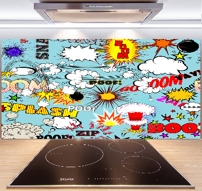 Glass splashback Comic book