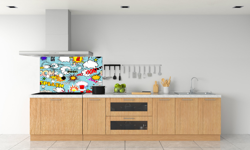 Glass splashback Comic book