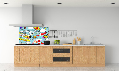 Glass splashback Comic book