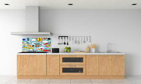 Glass splashback Comic book