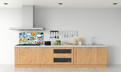 Glass splashback Comic book