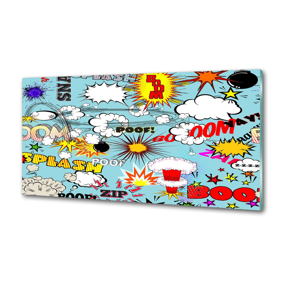 Glass splashback Comic book