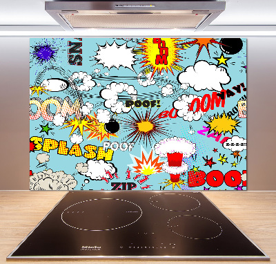 Glass splashback Comic book