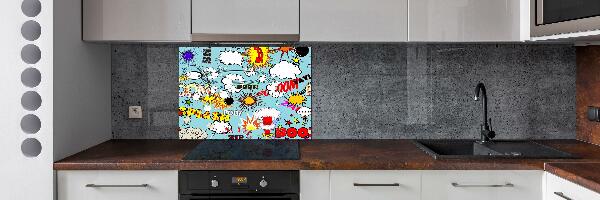 Glass splashback Comic book