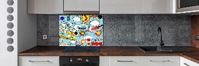 Glass splashback Comic book