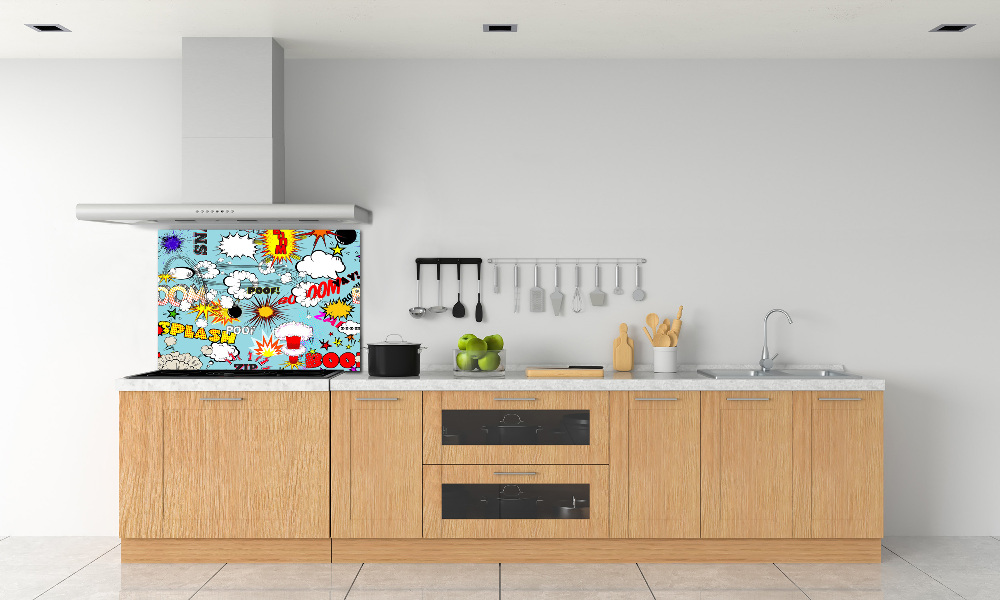 Glass splashback Comic book