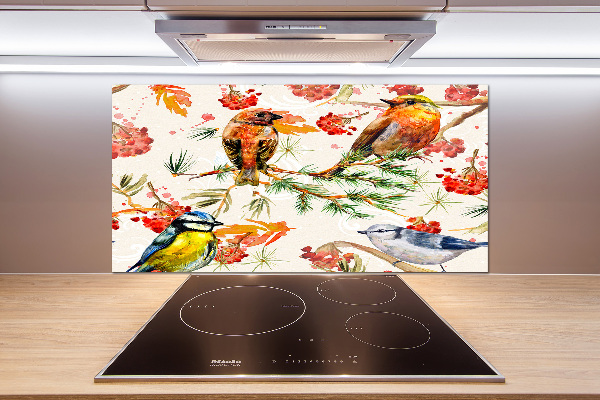 Kitchen splashback Conifers and birds