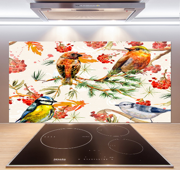 Kitchen splashback Conifers and birds