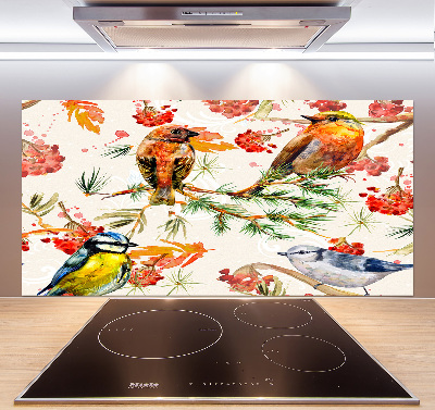 Kitchen splashback Conifers and birds