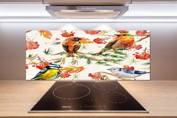 Kitchen splashback Conifers and birds