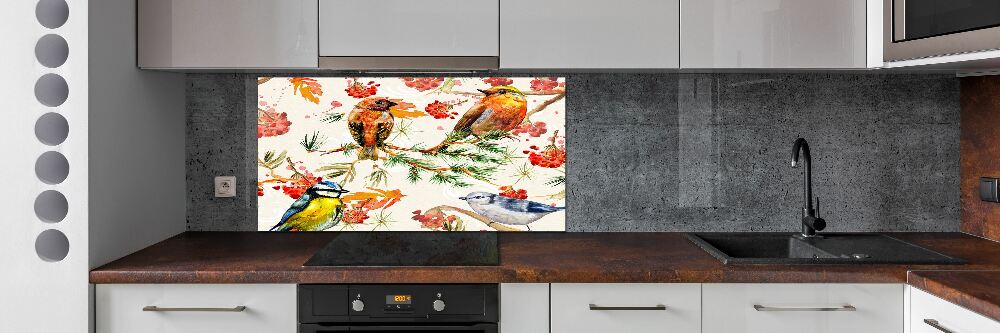 Kitchen splashback Conifers and birds