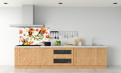 Kitchen splashback Conifers and birds