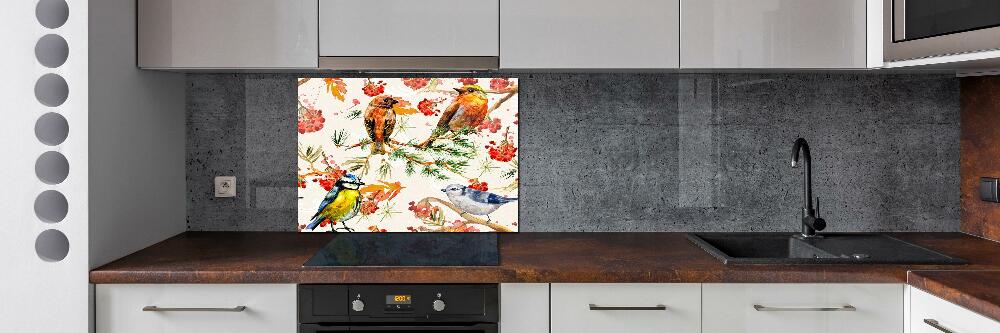 Kitchen splashback Conifers and birds