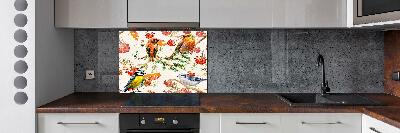 Kitchen splashback Conifers and birds