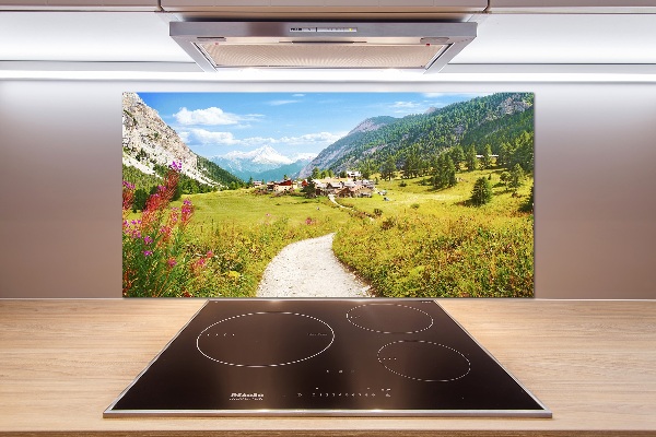 Kitchen splashback Pasture in the Alps