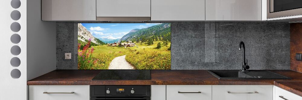 Kitchen splashback Pasture in the Alps