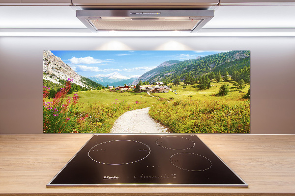 Kitchen splashback Pasture in the Alps