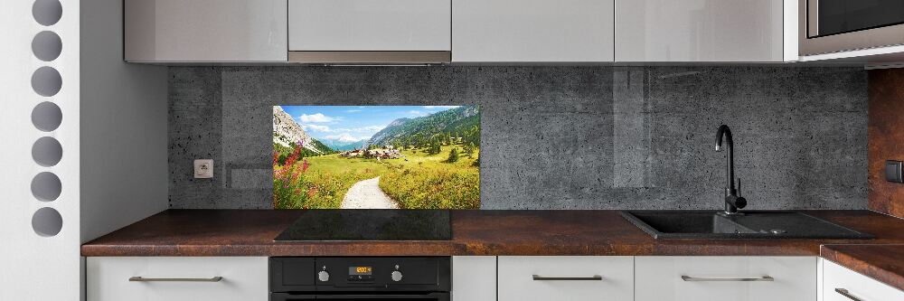 Kitchen splashback Pasture in the Alps