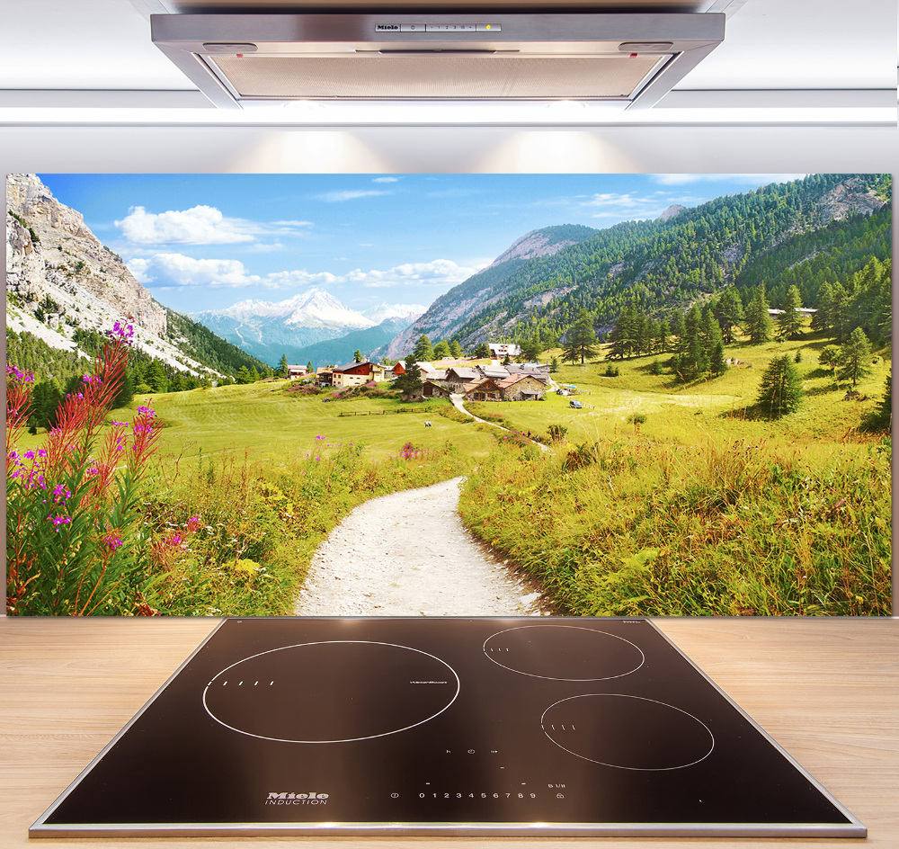 Kitchen splashback Pasture in the Alps