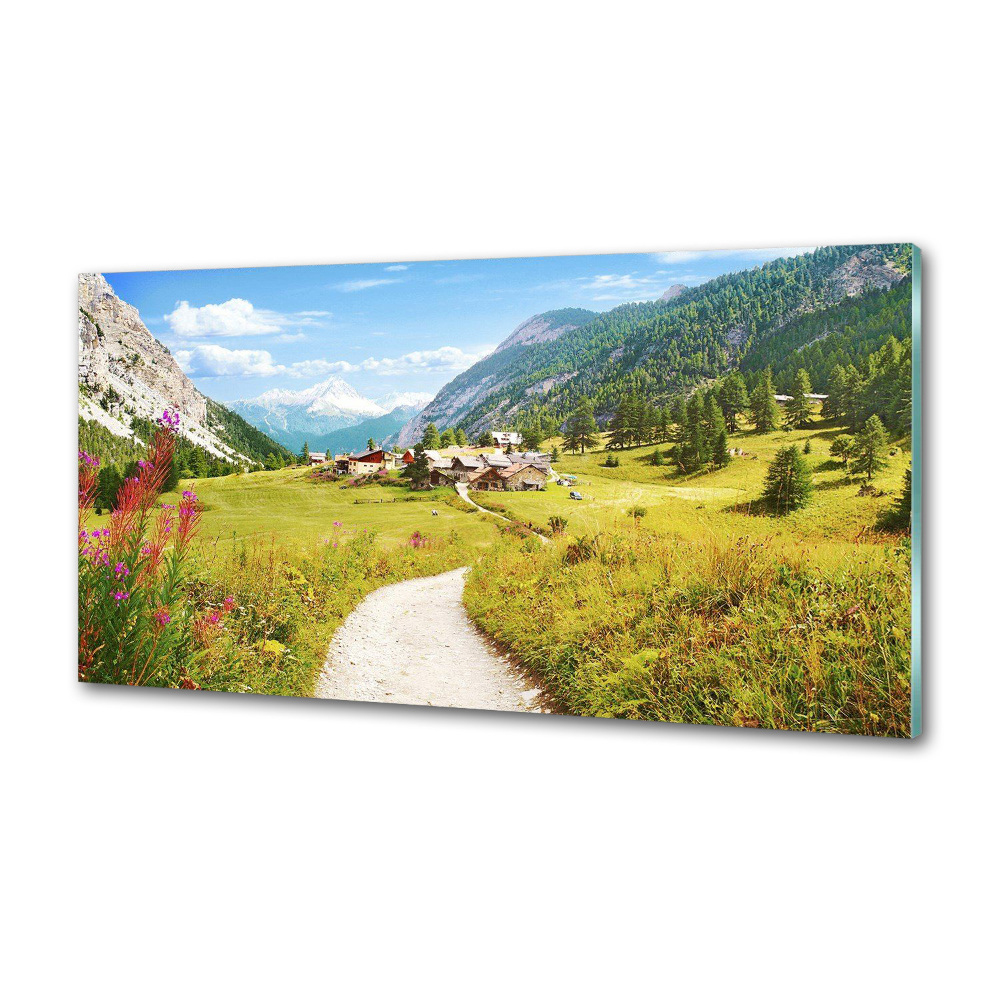 Kitchen splashback Pasture in the Alps