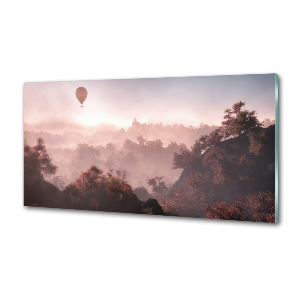 Hob splashback Balloon above the forest