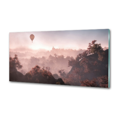 Hob splashback Balloon above the forest