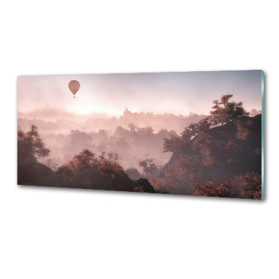 Hob splashback Balloon above the forest