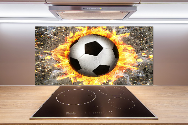 Cooker splashback Burning football saw