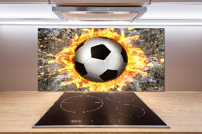 Cooker splashback Burning football saw