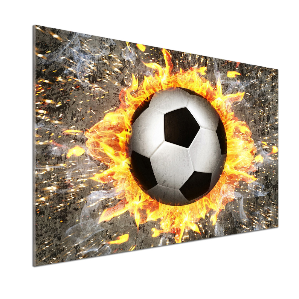 Cooker splashback Burning football saw