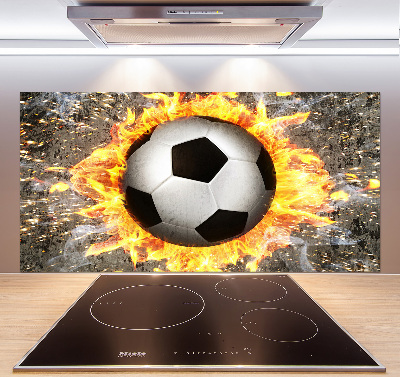 Cooker splashback Burning football saw