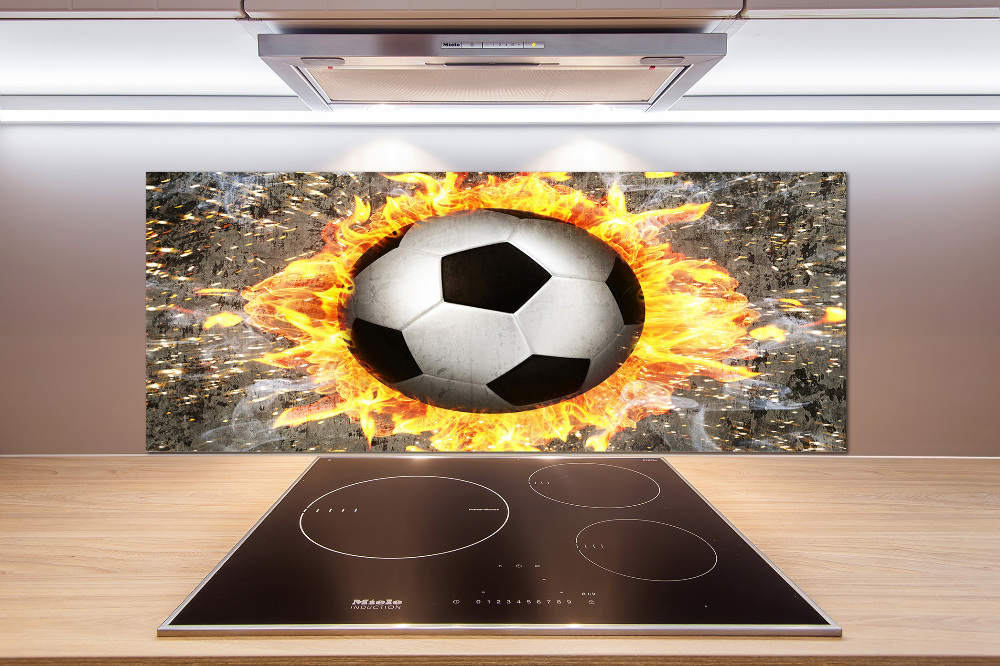 Cooker splashback Burning football saw